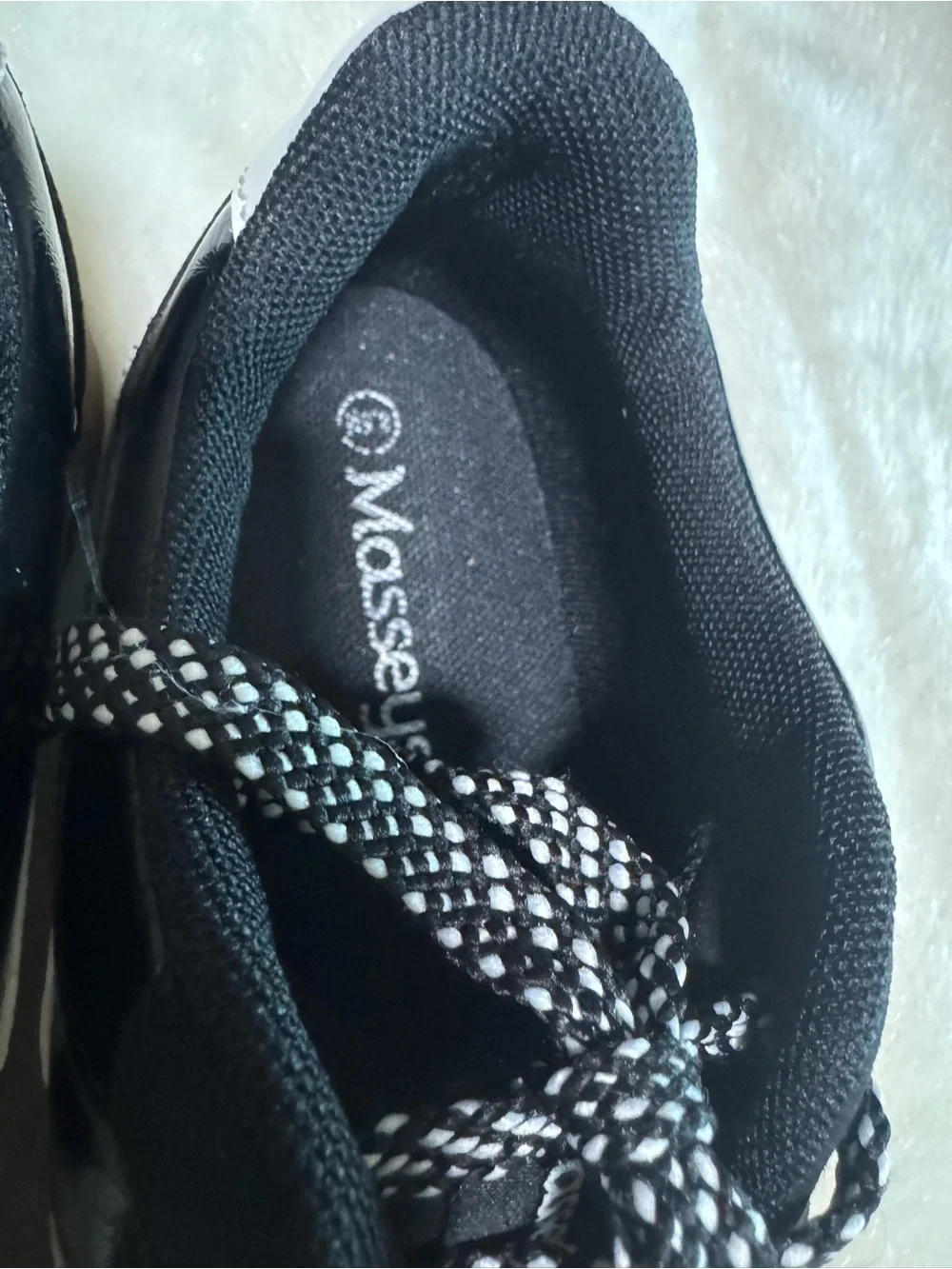 Women's Black and White Lace-Up Sneakers with Gum Sole 8.5 M